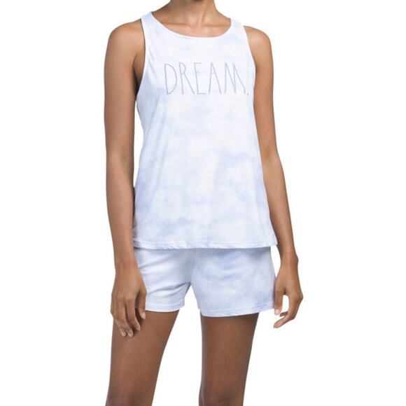 New Rae Dunn Women's 2-Piece Ultra Soft Dream PJ Tie Dye Print Pajama Set - Picture 1 of 6